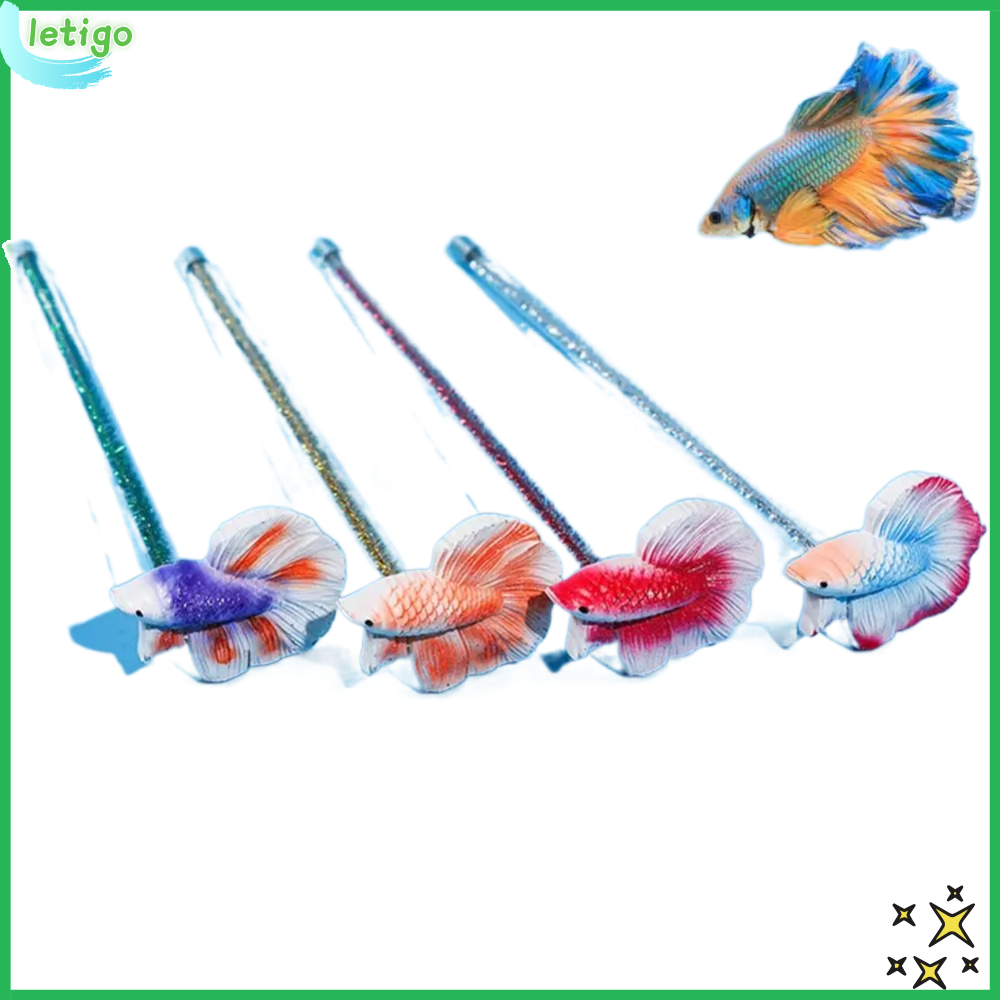 LETIGO Đồ chơi Que Betta mô phỏng Tương tác Nhựa Đồ chơi Đũa tập Betta Hoạt động Bể cá đồ chơi Gậy huấn luyện cá Phụ kiện bể cá