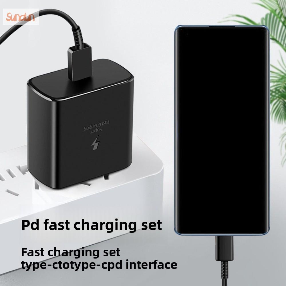 SUNDUN Cáp USB-C Bộ sạc nhanh loại C Giao diện PD 45W Đầu sạc nhanh loại C Di động Đen Bộ sạc điện thoại di động loại C Sạc điện thoại du lịch