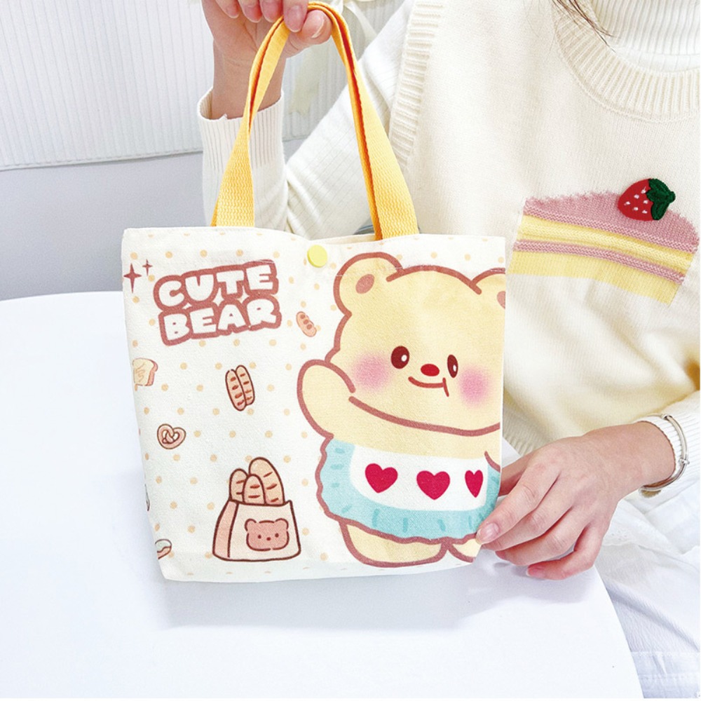YEAHGIRL Gấu bơ Túi mua sắm Sức chứa lớn Vải bố Ví Thường ngày Túi xách Phụ nữ - 2