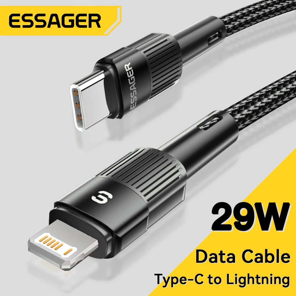  Essager Pd 29W Nhanh Chóng Sạc Loại C Để cáp cho iPhone Sét 15 14 13 12 Pro Max Mini iPad macbook Dây cáp truyền dữ liệu Dây 