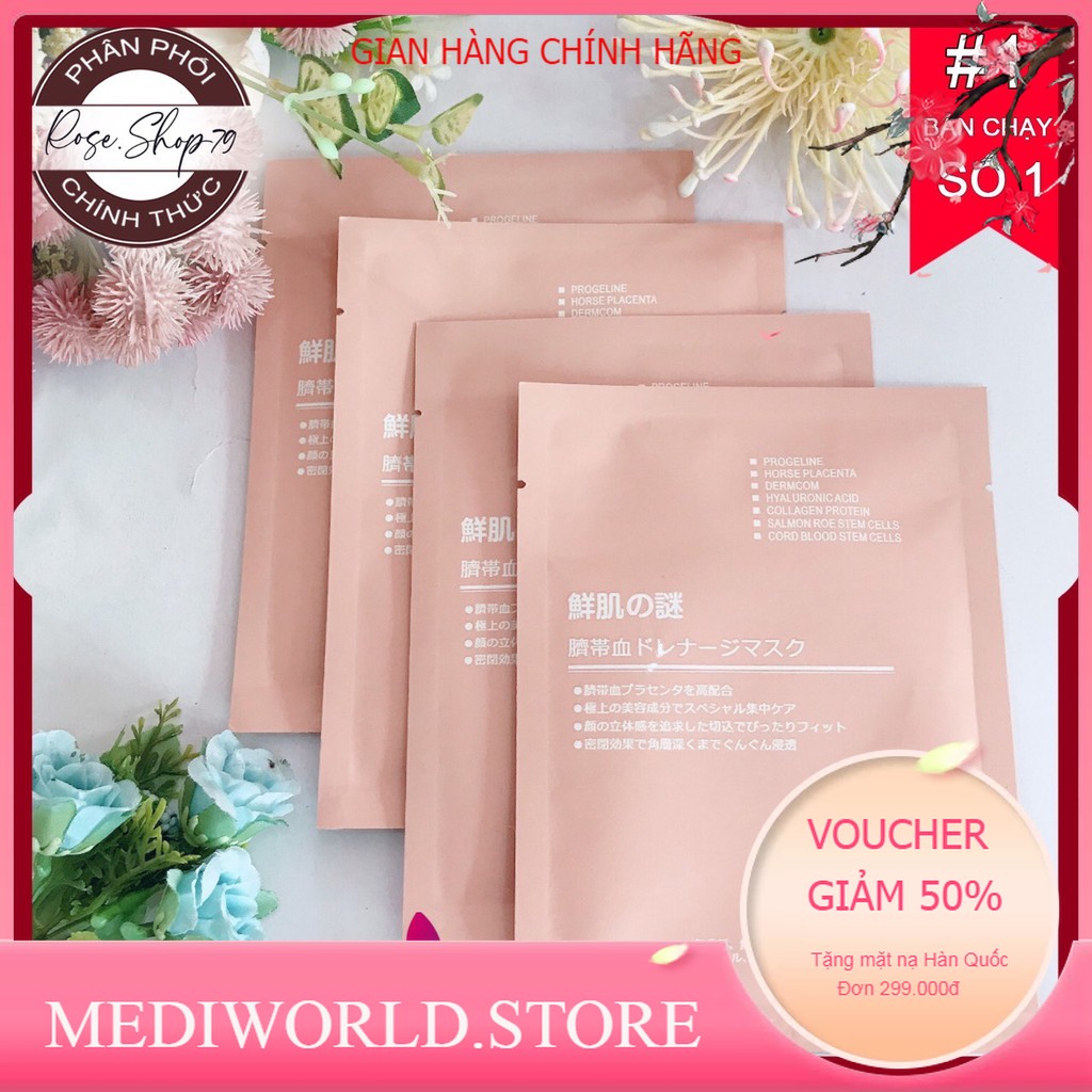 Mặt nạ nhau thai nhật bản Rwine Beauty Stem Cell Placenta Mask5 miếng, chuỗi cửa hàng Baby Crush chuyên phân phối các sản phẩm làm đẹp uy tín số 1 Tây Nguyên, cam kết 100% hàng chính hãng
