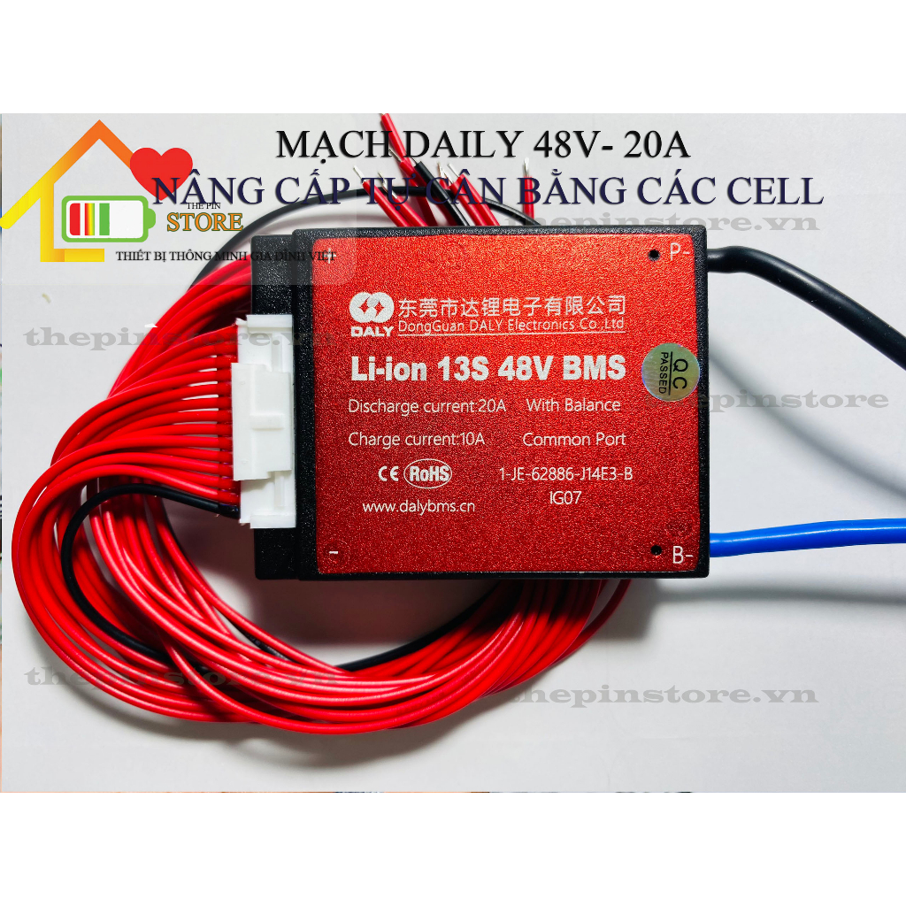 Mạch pin xe điện 48v - 20a nâng cấp tự động cân bằng các cell pin lithium ion