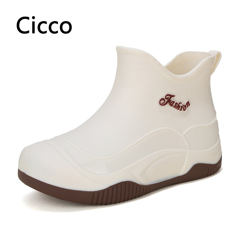 Cicco thời trang Bốt đi mưa nữ chống trượt ngắn chống mài mòn giày đi mưa