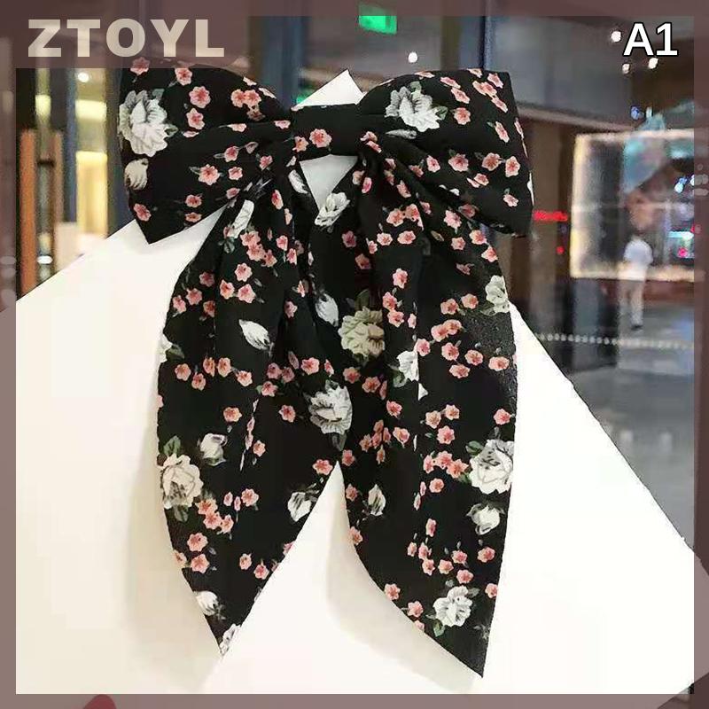 ZTOYL Nơ Kẹp tóc nơ thời trang phong cách Hàn Quốc nơ lớn ruy băng buộc tóc nhỏ hoa tươi kẹp tóc nơ 