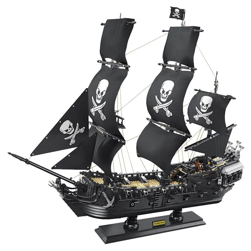 Compatible with LEGO Caribbean ngọc trai đen thuyền buồm cướp biển mô hình khối MOC khối bộ quà tặng