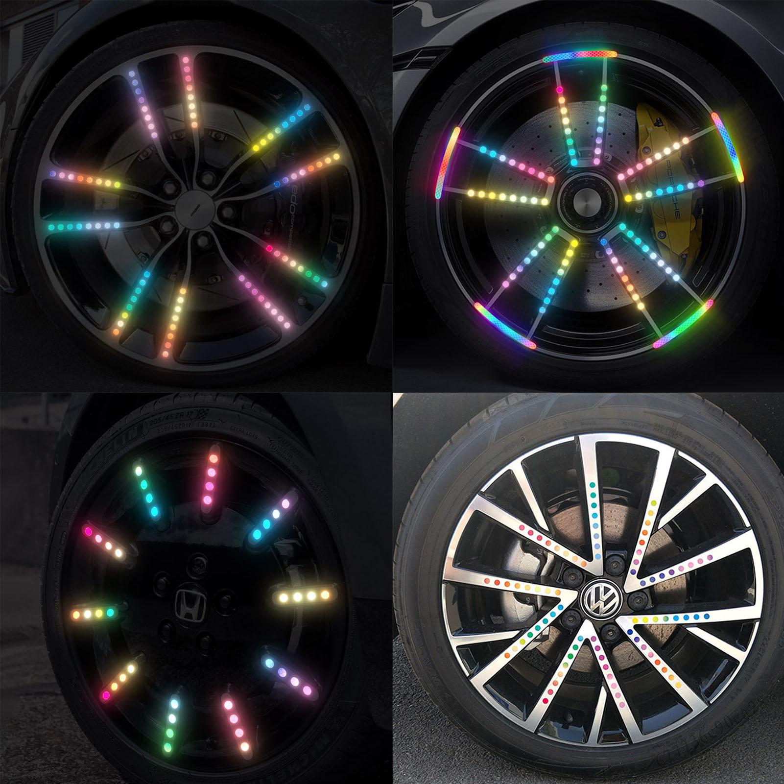 Reflective Stickers for Car Wheel Rim Anti-Scratch Night Safety Car Warning Stickers for Motorcycle 