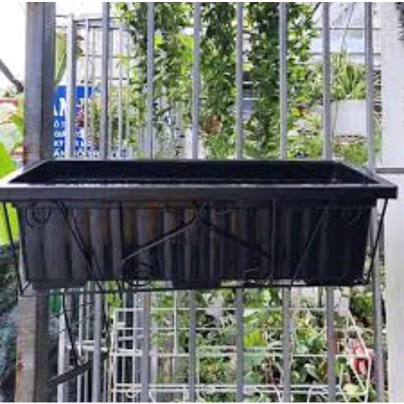 Giỏ treo ban công trồng cây, giá treo ban công trồng cây, hoa hình chữ nhật 48x20x16cm