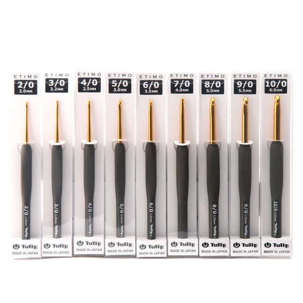 TULIP - Hakpen (Alat/Jarum Rajut) Tulip ETIMO Abu-Gold / ETIMO Gray Crochet Hooks - PCS