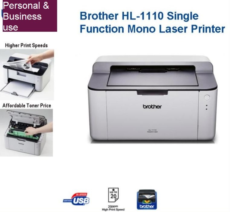 Brother HL-1110 Single Function Mono Laser Printer | Personal and Business use Singapore