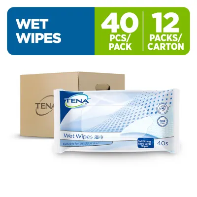 TENA Official Store - TENA Wet Wipes 40s (Bundle of 12)