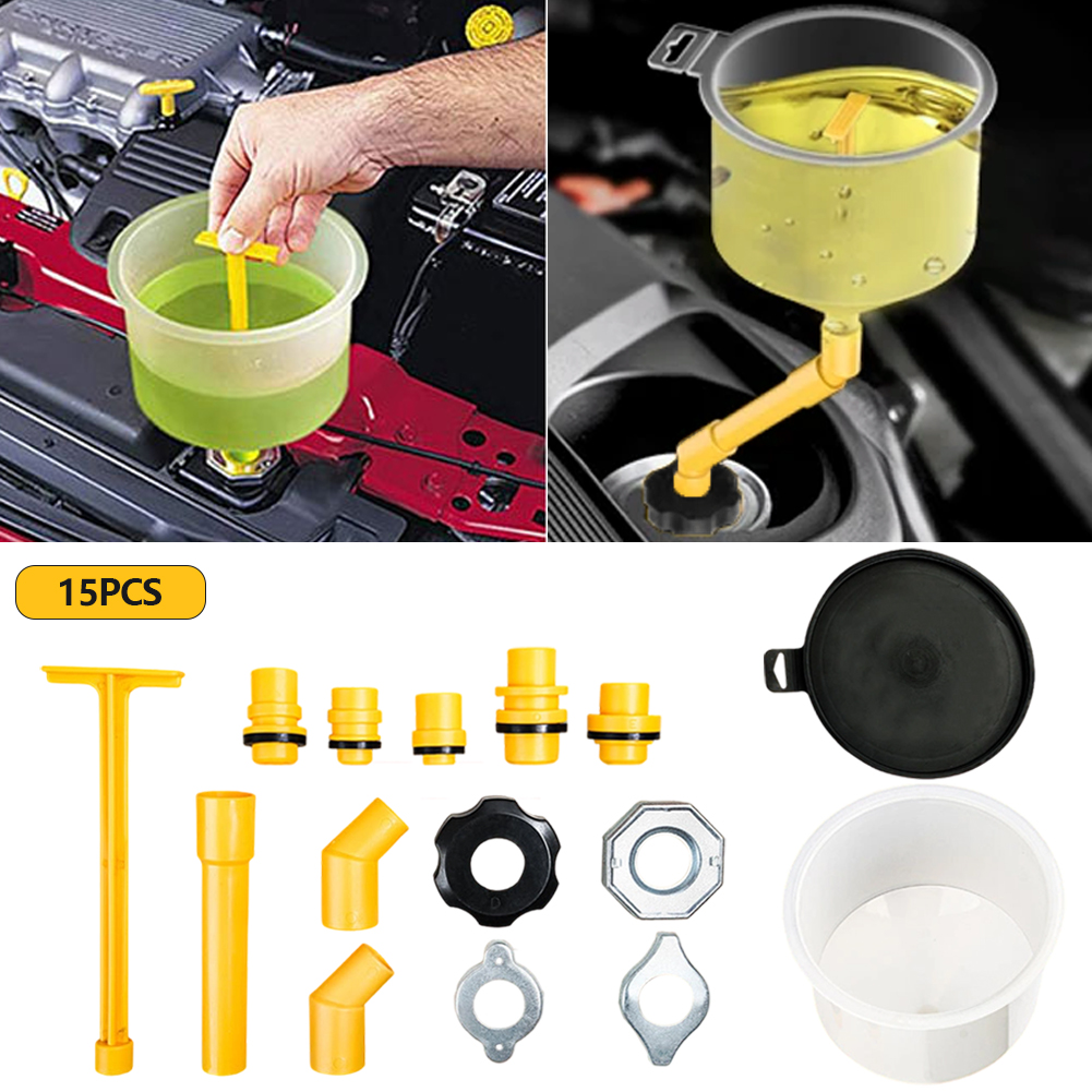 Takimeo 15 cái/bộ xe rò rỉ nước làm mát Phễu phù hợp tràn bằng chứng nước làm mát điền Kit phổ quát cho xe nhựa PHỄU RÓT vòi đổ dầu công cụ