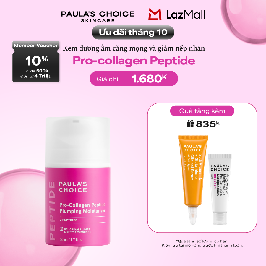 Kem dưỡng ẩm căng mọng và giảm nếp nhăn Paula's Choice Pro-collagen Peptide Plumping Moisturizer 50ml - 1510