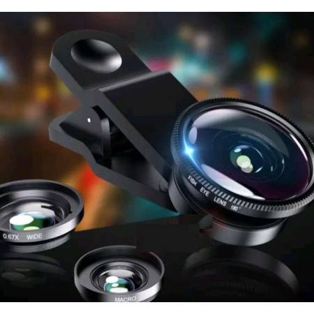 3-in-1 Universal Smartphone Lens: Fisheye, Wide Angle, Macro