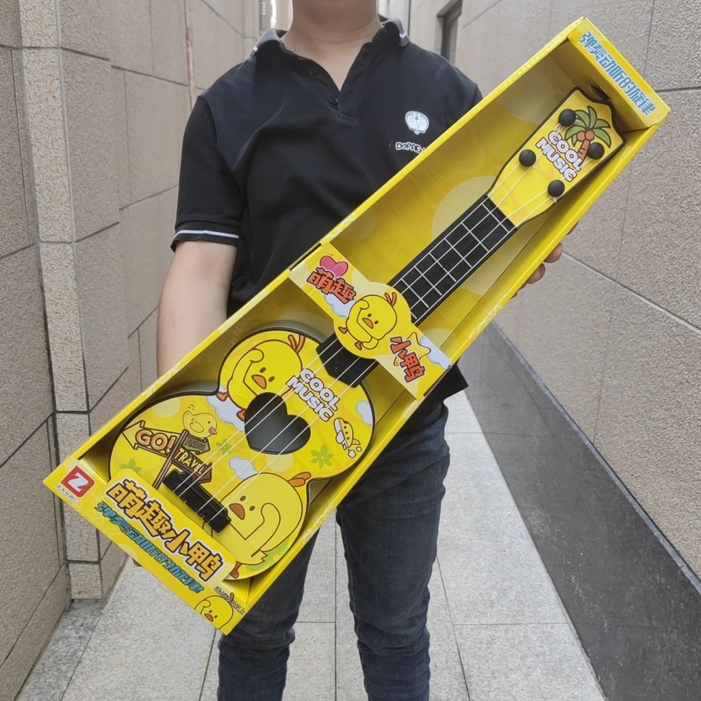 Trẻ em kích thước lớn guitar đồ chơi vịt graffiti ukulele nhạc cụ chơi phim hoạt hình mô phỏng dễ thương _ cửa hàng meij