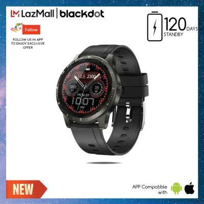 Blackdot V200 Superlight Smartwatch with 60 Days Standby Battery, Touch Control, App Notifications, Temperature Sensor