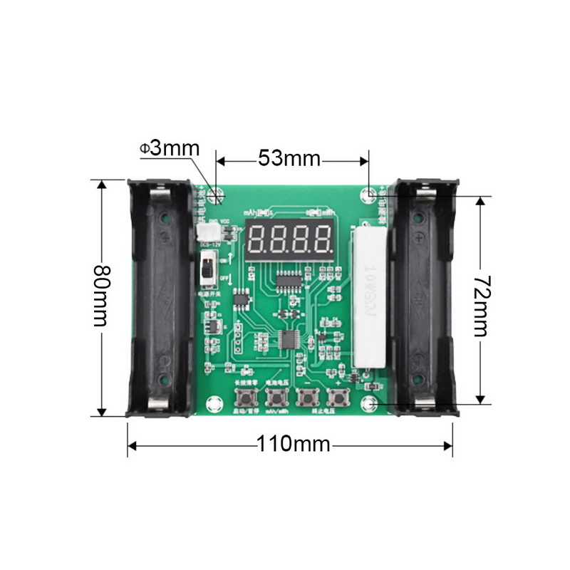 XH-M240 pin thiết bị kiểm tra dung lượng mAh mwh cho 18650 pin Lithium đo lường kỹ thuật số Pin Lithium Thiết bị dò điện Tester voltmete