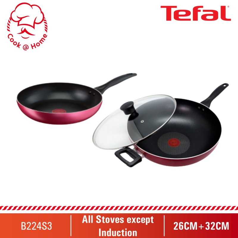 Tefal Light & Clean 3pcs Set (FP26cm+WP32cm w/lid) B224S3 Singapore