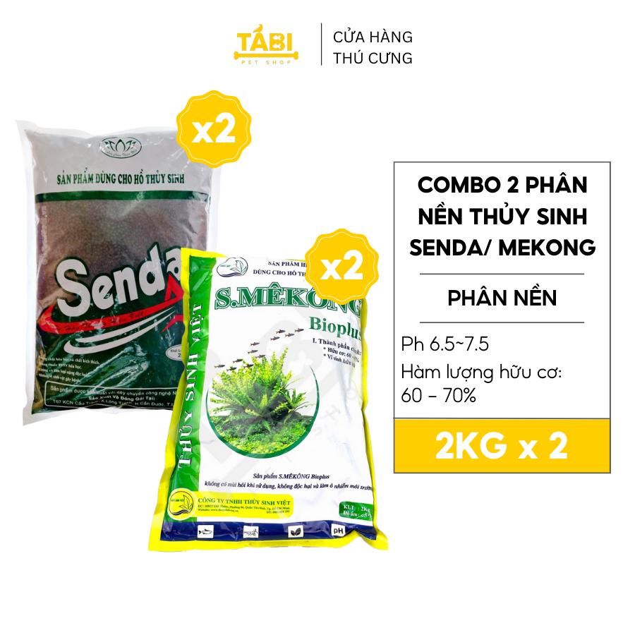 Combo 2 phân nền thủy sinh senda/ mekong cho hồ cá thủy sinh