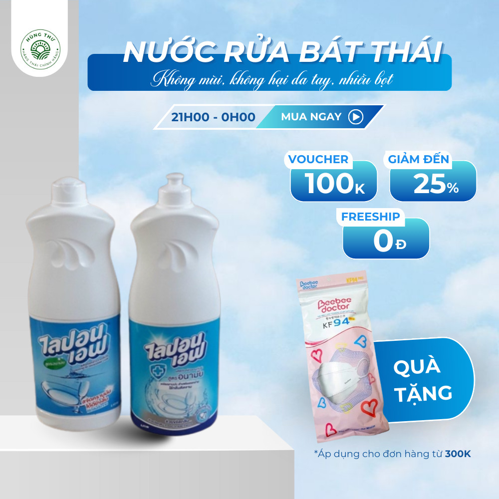Nước rửa bát chai Thái Lan 800ml không mùi, không hại da tay, nhiều bọt