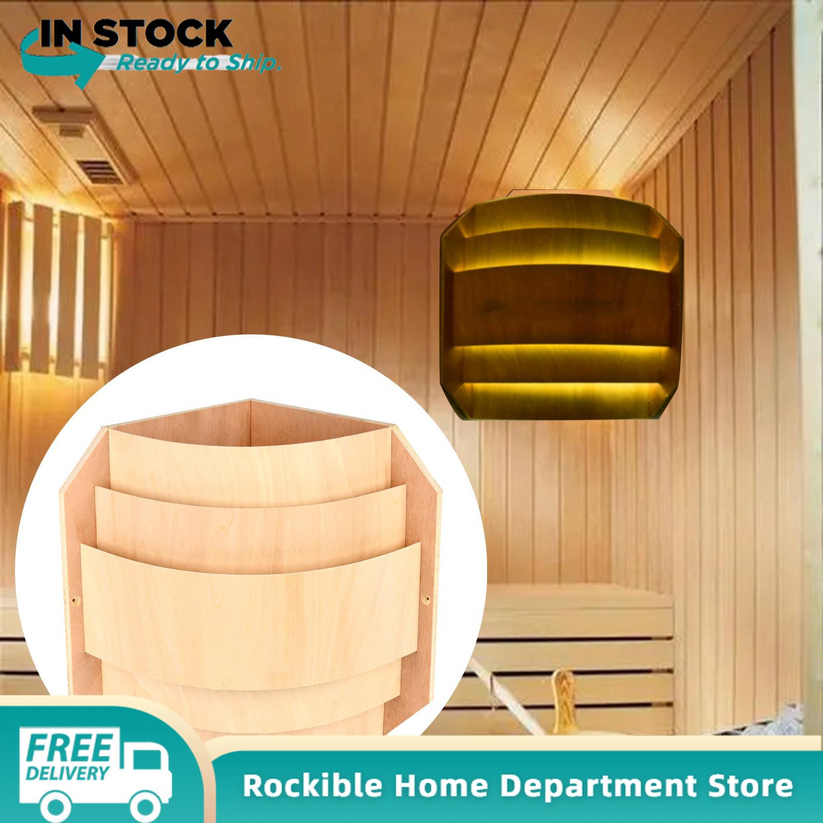 rockible Steam Room Lampshade Cover Wooden for SPA Decor High Temperature