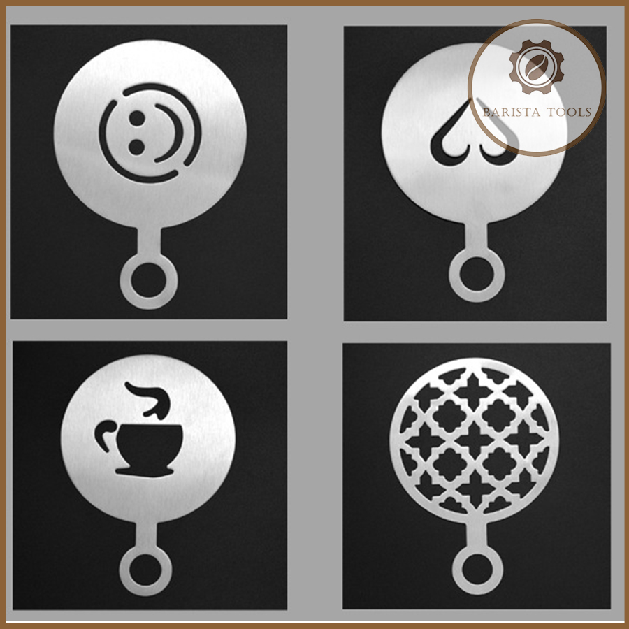 Bộ khuôn inox rắc tạo hình cappuccino | Dụng cụ Barista