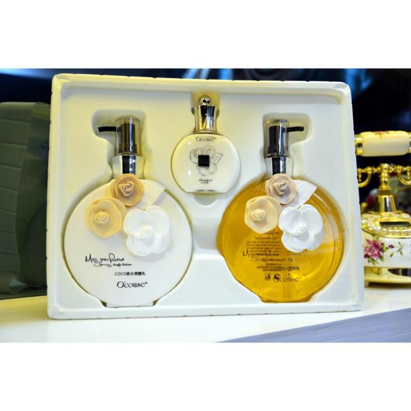 Buy O'couse CO-CO Buttoned Encounter Perfume Care Suit Shower Gel + Body Lotion + Shampoo Full Body Set Singapore