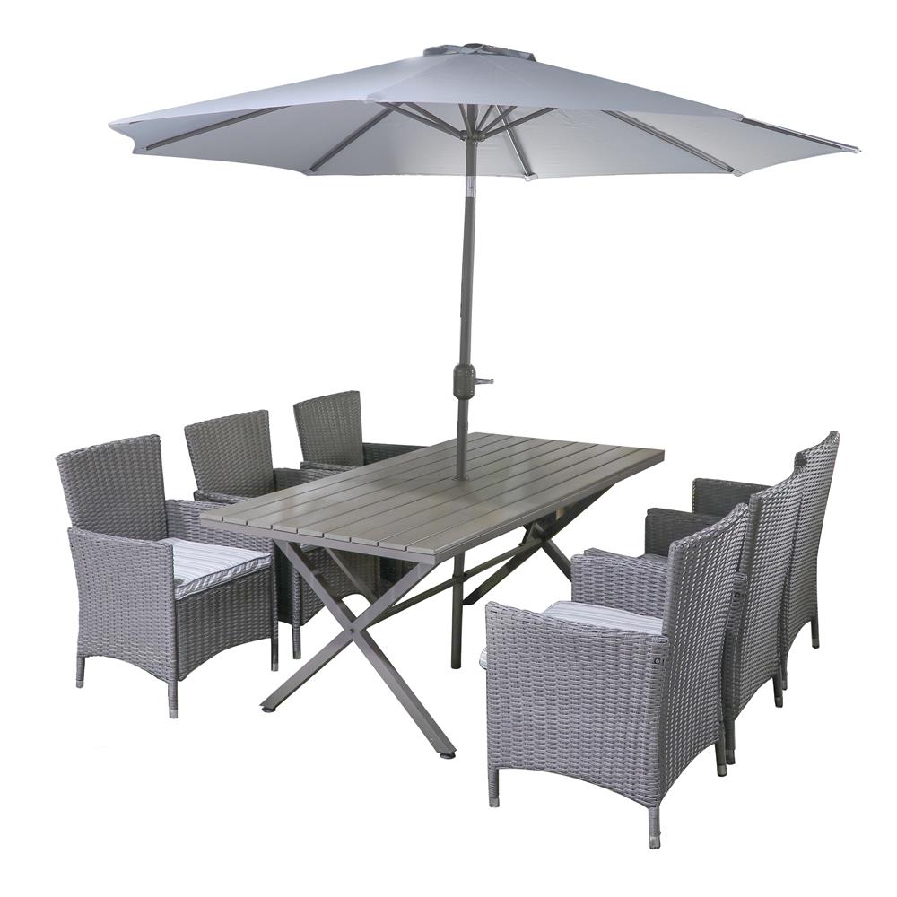 [ส่งฟรี] HomePro ชุดสนามหวายเทียม 6 ที่นั่งพร้อมร่ม SPRING FLORENCE สีเทา แบรนด์ SPRING ราคา 28,900 บาท*ส่งฟรี
