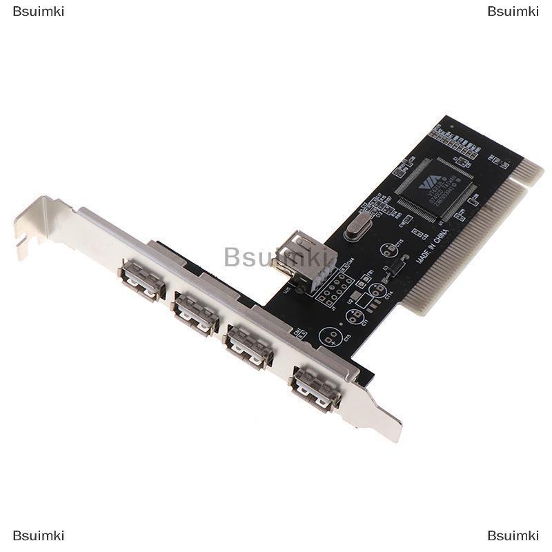 [COD] Bsuimki Bộ chuyển đổi thẻ điều khiển PCI VIA HUB tốc độ cao USB 2.0 4 cổng 480Mbps Thẻ PCI