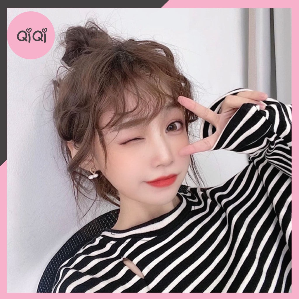 Tóc mái giả xoăn hàn quốc, tóc giả mái xoăn dễ thương phong cách hàn quốc blink hair