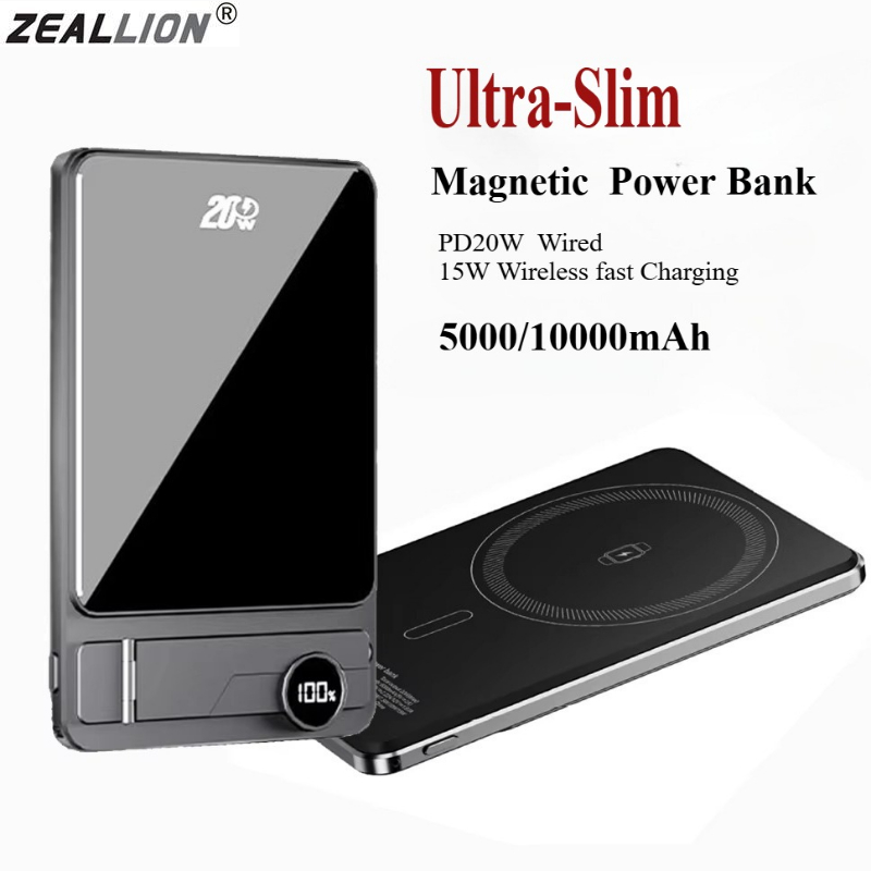 Zeallion 5000 10000MAh sạc dự phòng siêu mỏng 20W Không Dây Nhanh Chóng Sạc Ốp tích hợp pin dự phòng Cho Cho Iwtach Magsafe Powerbank Cho iPhone