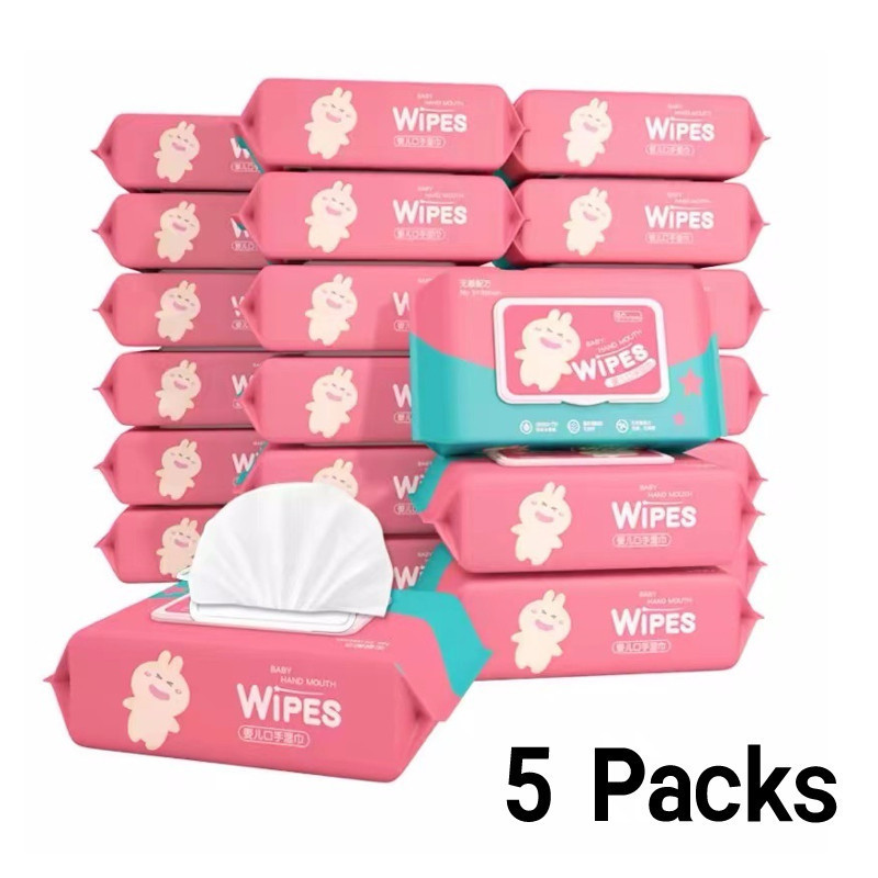 10 Packs Gentle Baby Wet Wipes 80pcs Each Non-Alcohol Organic Hypoallergenic for Sensitive Baby Skin