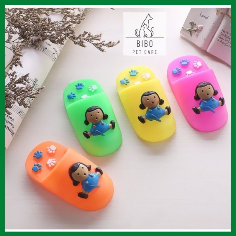 Đồ chơi cho chó mèo hình dép cao su đồ gặm cho thú cưng có kèn kêu chít chít - bibopetcare