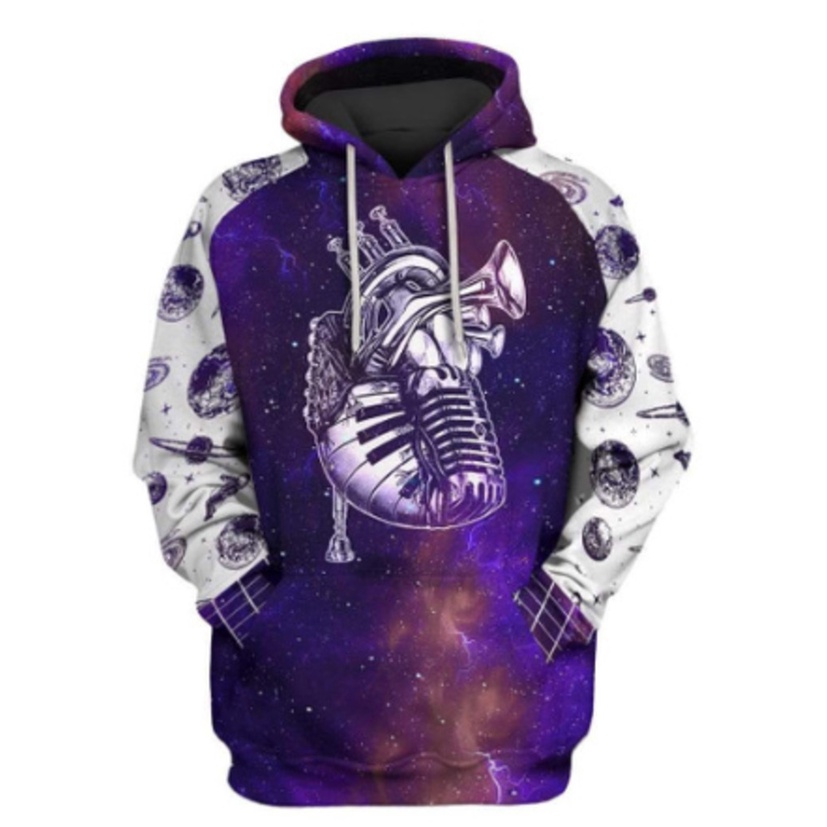 Custom Heart Of Music Custom Hoodie Apparel (Free Custom Name)