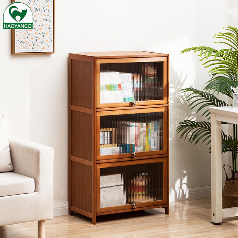 Kệ lưu trữ sách, tủ sách đứng sàn, Kệ đọc sách, phòng khách nhà trẻ em, tiết kiệm không gian, gỗ, tủ cất trữ đơn giản gỗ đặc nhiều lớp