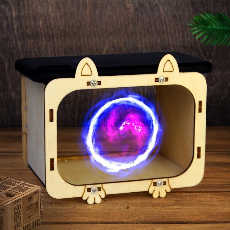 Hộp Gỗ 3D Hologram, Hộp Phát Video 3D Từ Điện Thoại Ảnh Động Giúp Phát Triển Trí Não, Giúp Bé Nhận Biết Các Loài Động Vậ
