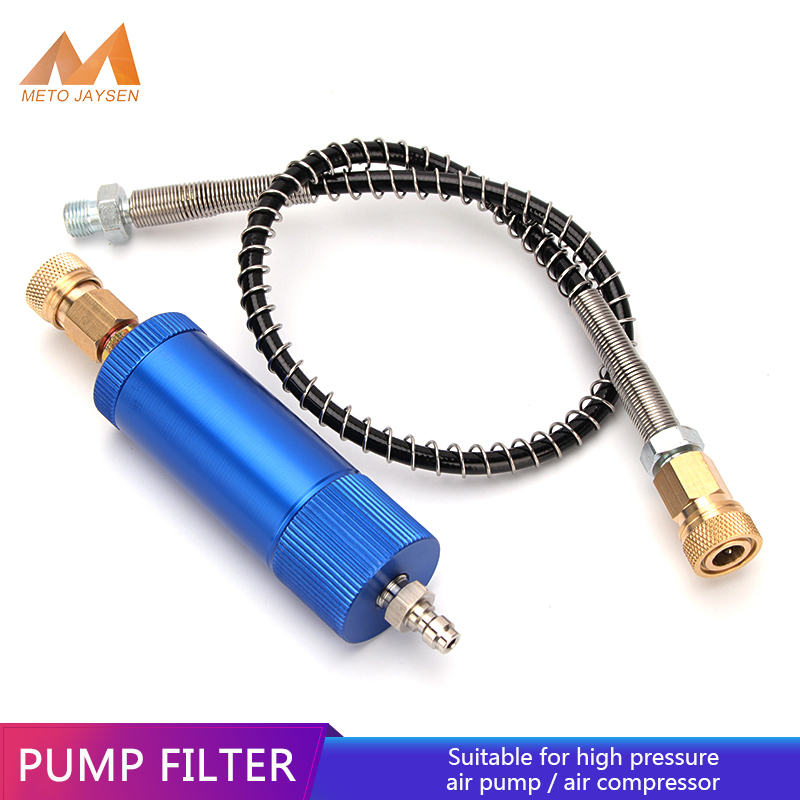 Bộ lọc bơm PCP áp suất cao với ống nylon và ngắt kết nối nhanh chóng chủ đề m10x1 PCP Máy Nén khí màu xanh Lọc tách dầu nước yếu tố bông