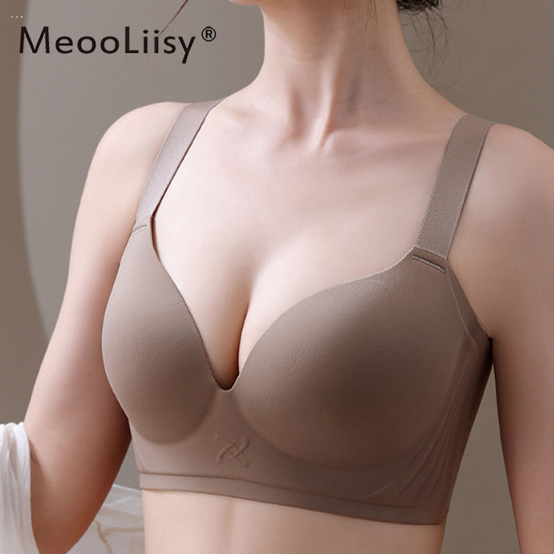 MeooLiisy Plus Size Bra for Women Push Up Seamless No Wire Bras Sexy Thin Cup Comfortable Lingerie Femme 34-44BC Cup