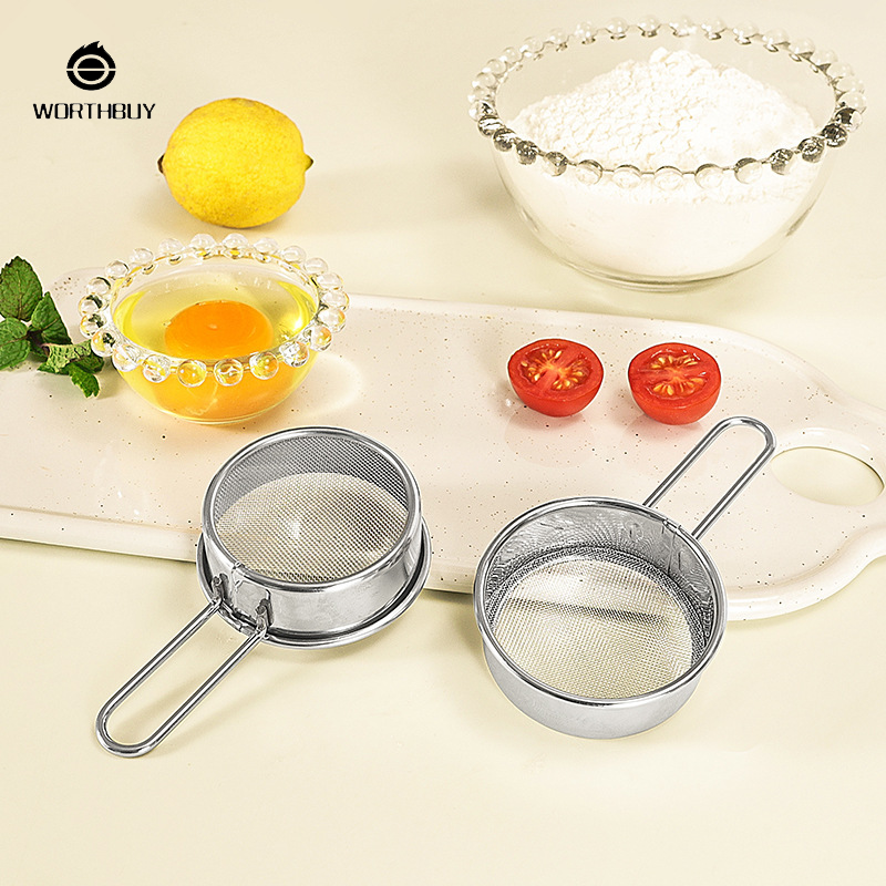 304 thép không gỉ mini bột sàng để nướng, màng mịn đồ sàng bột