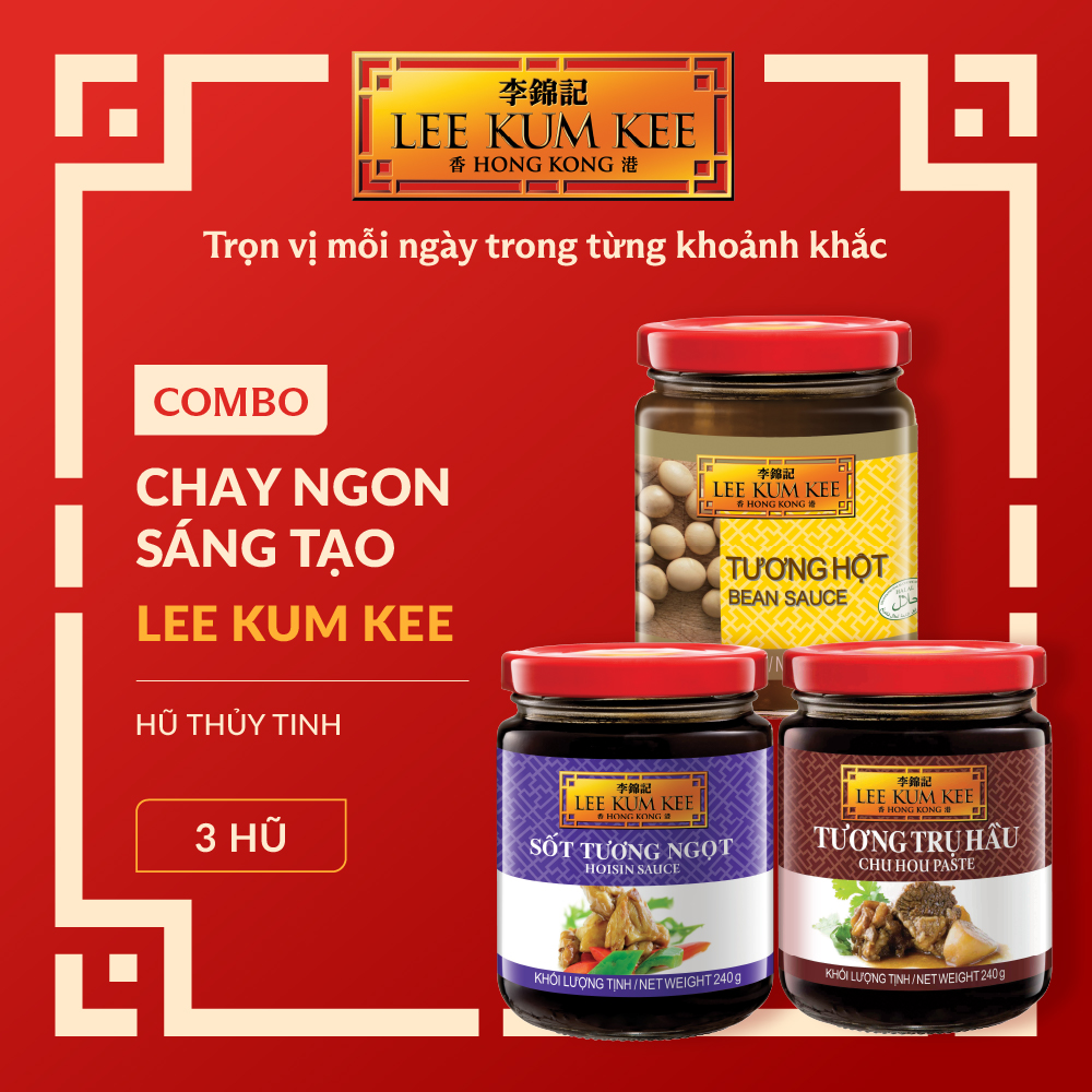 [Đơn 150K Tặng Gói Sốt] Combo Chay ngon Sáng tạo LEE KUM KEE gồm 01 Hũ Sốt tương ngọt 240 gram, 01 Hũ Tương Trụ Hầu 240 gram & 01 Hũ Tương hột 240 gram