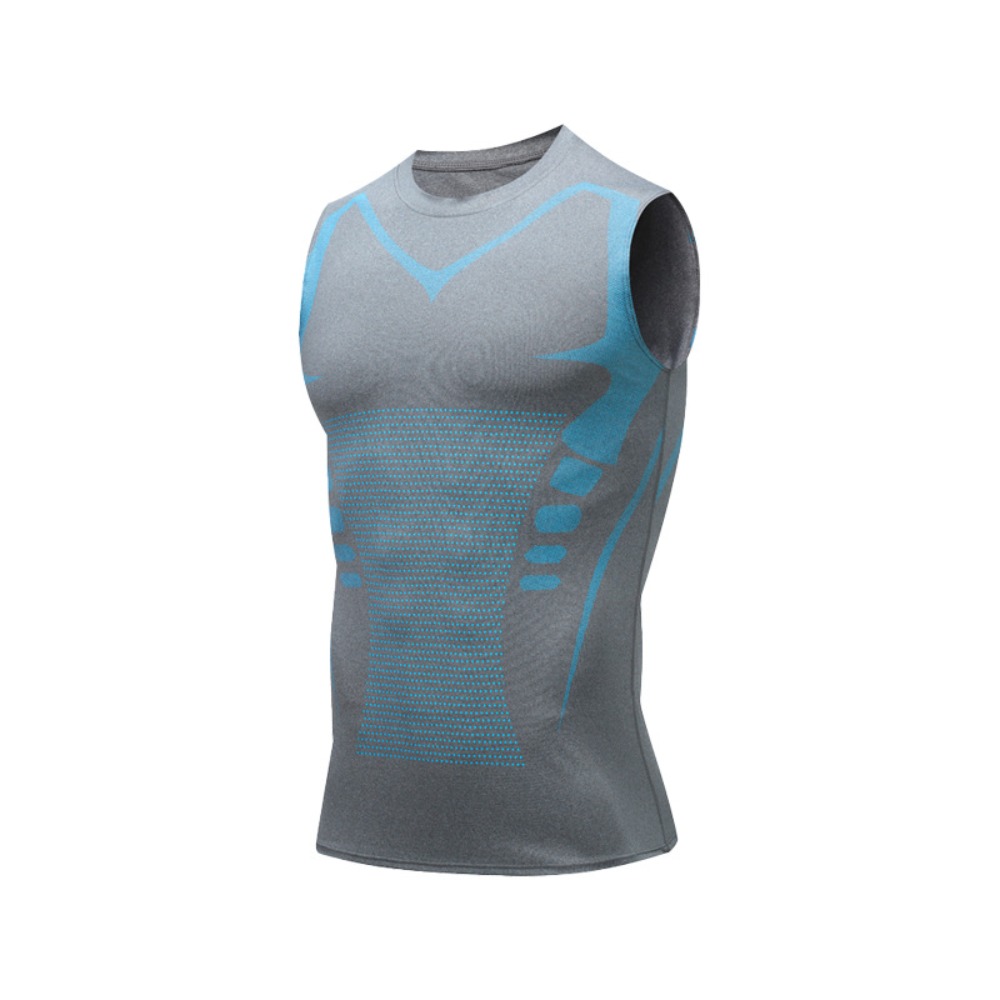 MANNIEY Áo vest dáng người Áo định hình ion Nén Nhanh khô Áo ba lỗ Áo sơ mi Ngầu Áo tập thể dục kiểm soát bụng Áo lót nam giảm béo vải viscose Đồ thể thao thể dục - 3