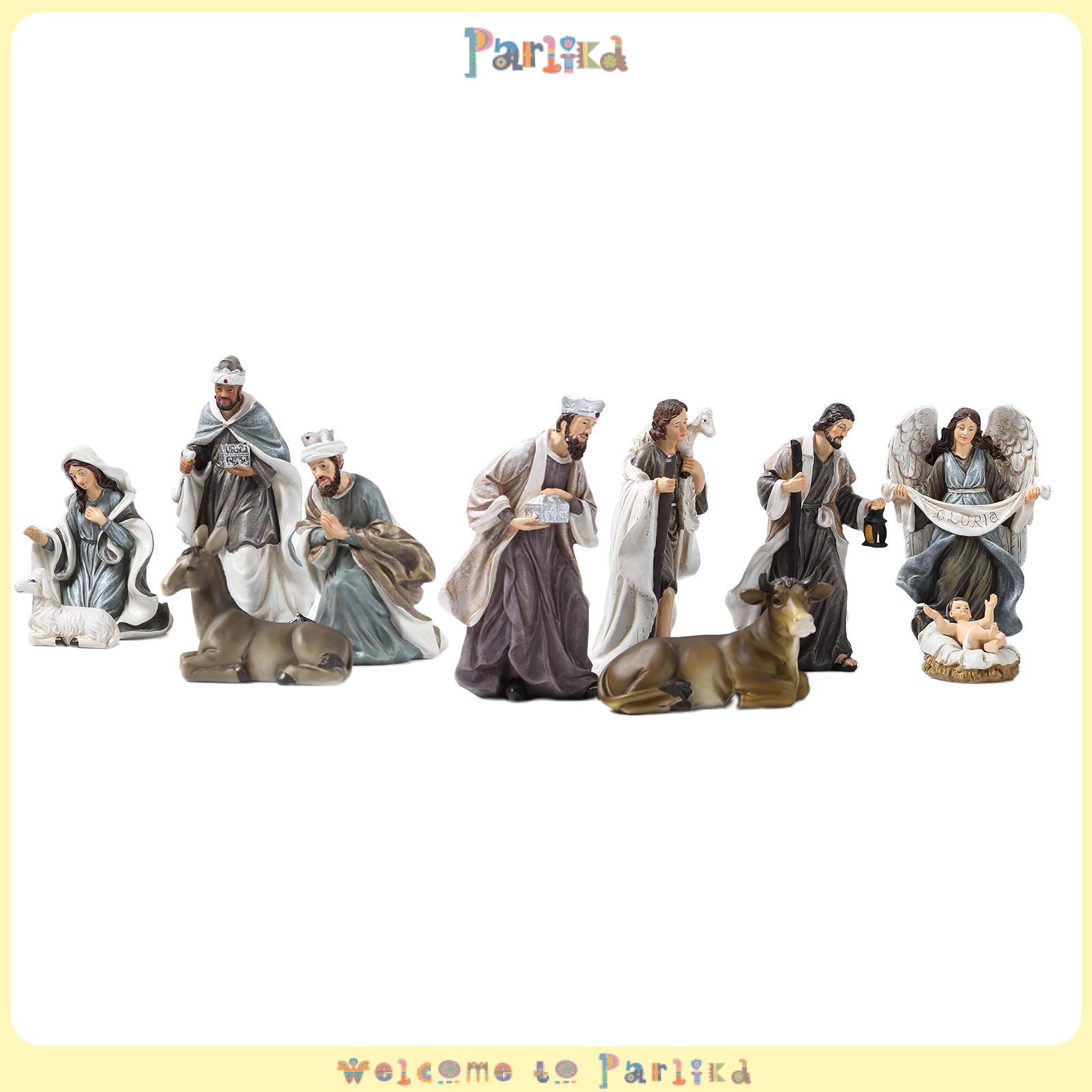 LOVIVER Carved Hand Painted Nativity Figures 12 Piece Mini Nativity Set Christmas Figure ราคา 2,417 บาท*ส่งฟรี