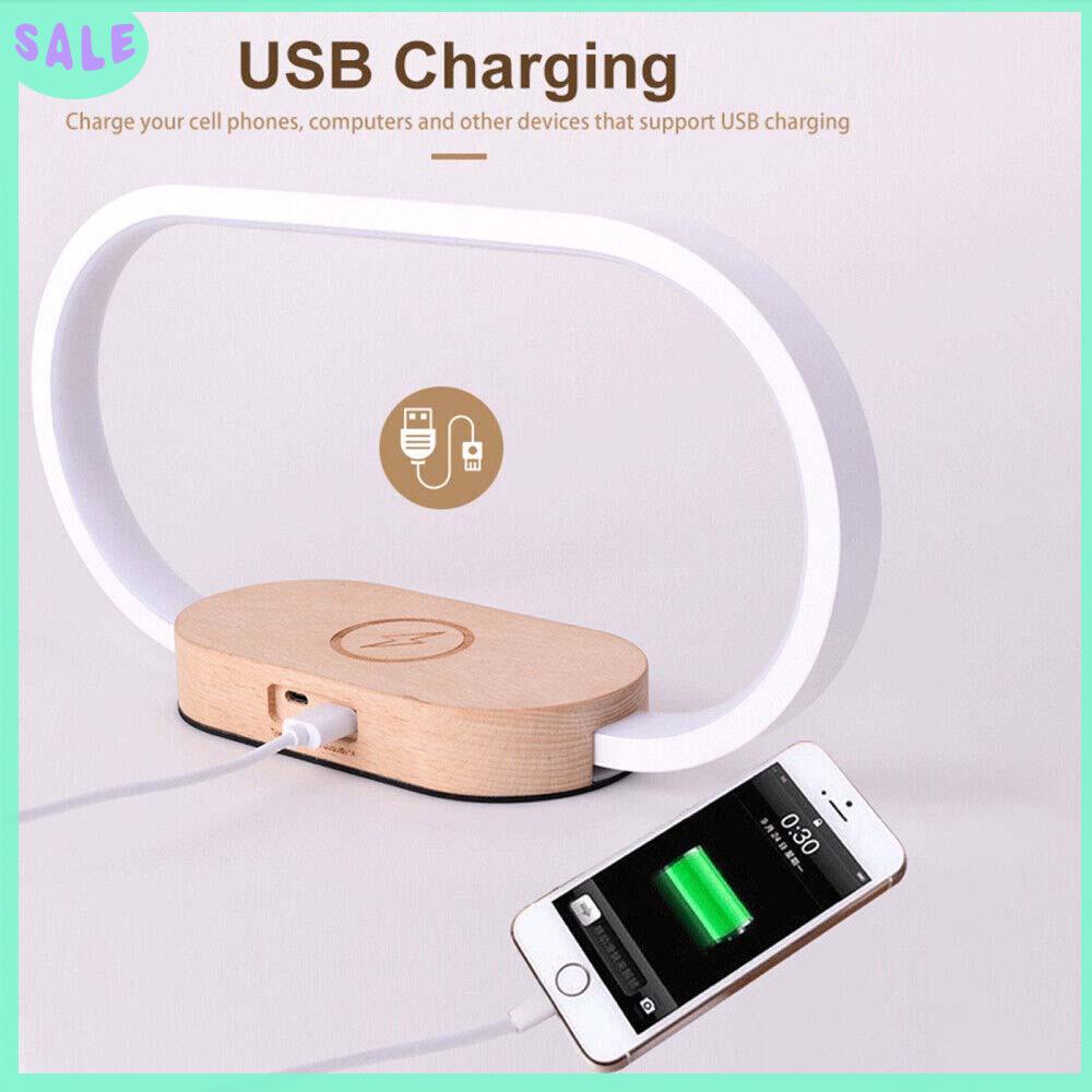 Gỗ 10W không dây sạc đèn với đồng hồ