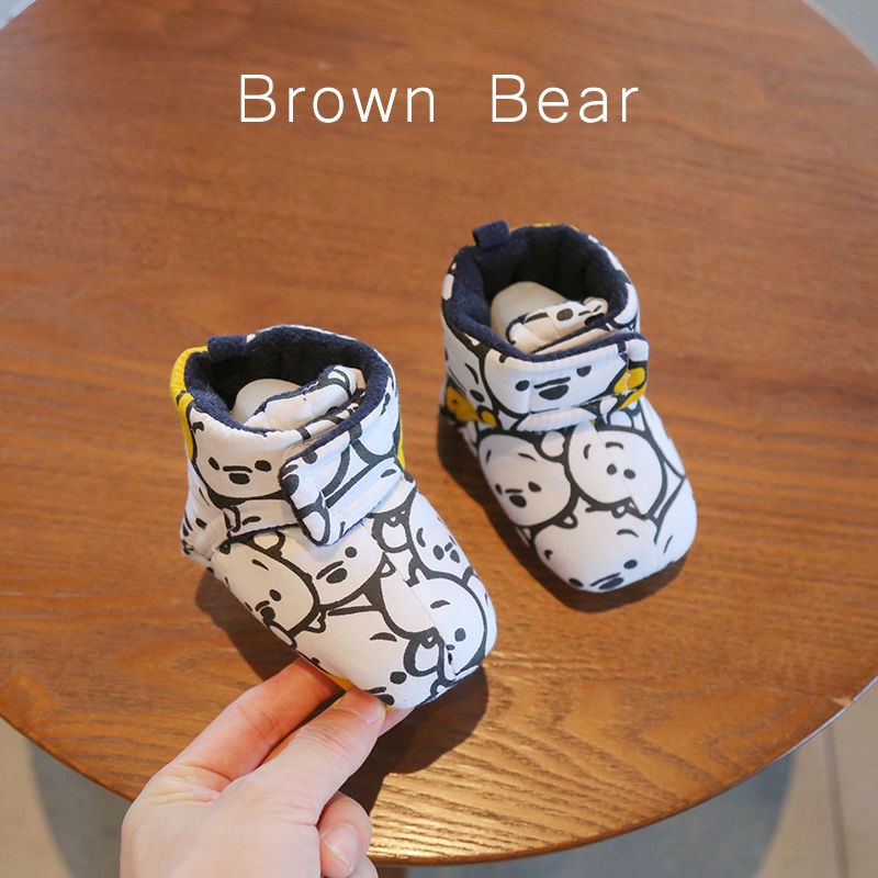 Winter newborn shoes plus velvet warm shoes that do not fall off baby