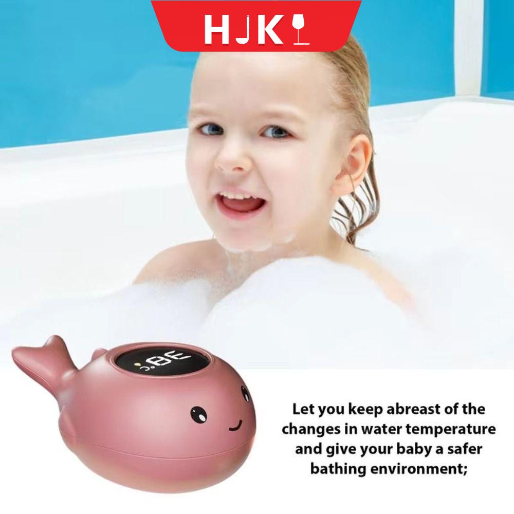 HJKL Phim hoạt hình Nhiệt kế tắm cho bé Hình dạng cá voi Chống thấm nước Đồng hồ đo nhiệt độ bồn tắm Dễ thương Đồng hồ kỹ thuật số Nhiệt kế tắm kỹ thuật số Chăm sóc trẻ sơ sinh