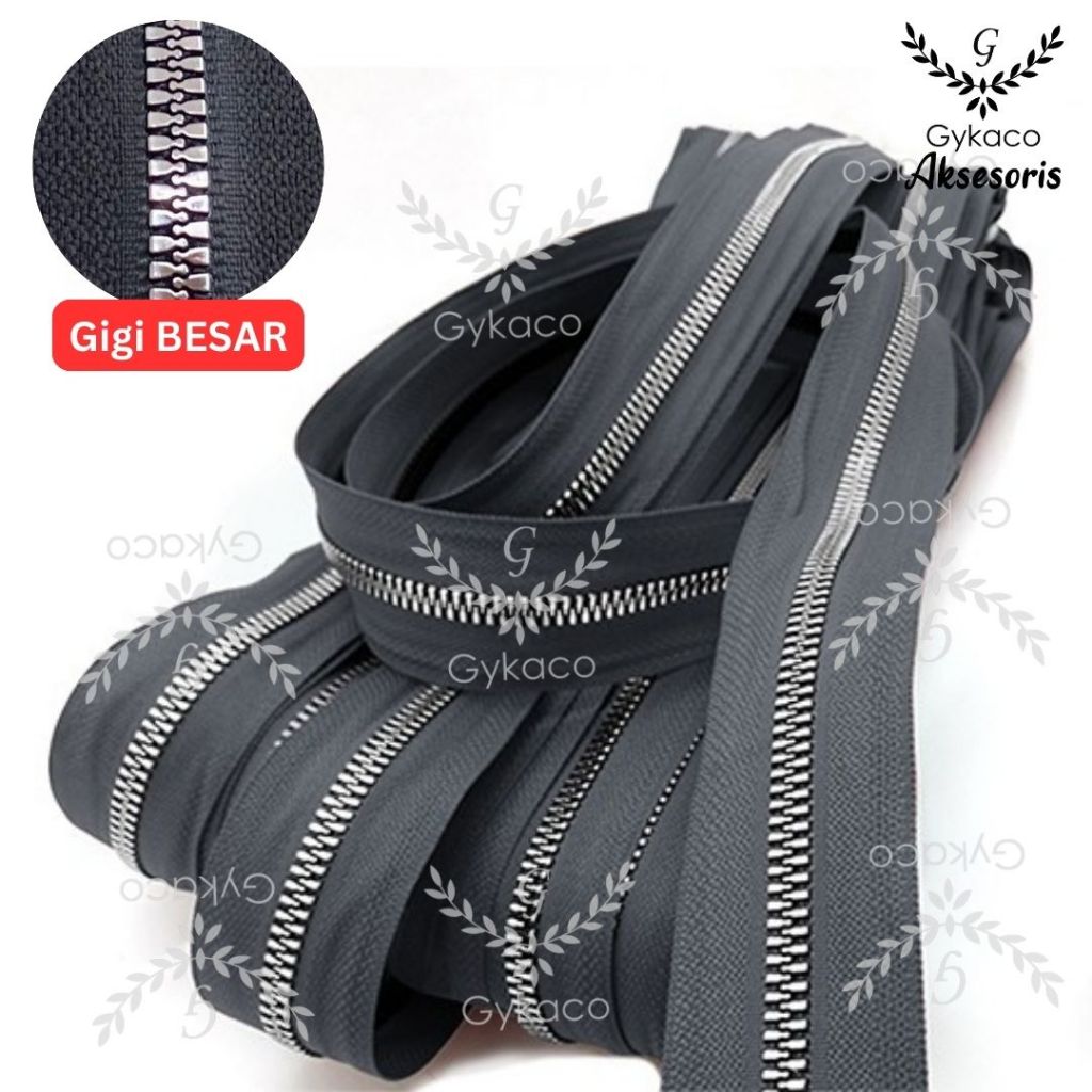 Daun Resleting BESI (2 Arah - GIGI BESAR) BESI No. 5B Nekel - Aksesoris Tas (IMPORT)