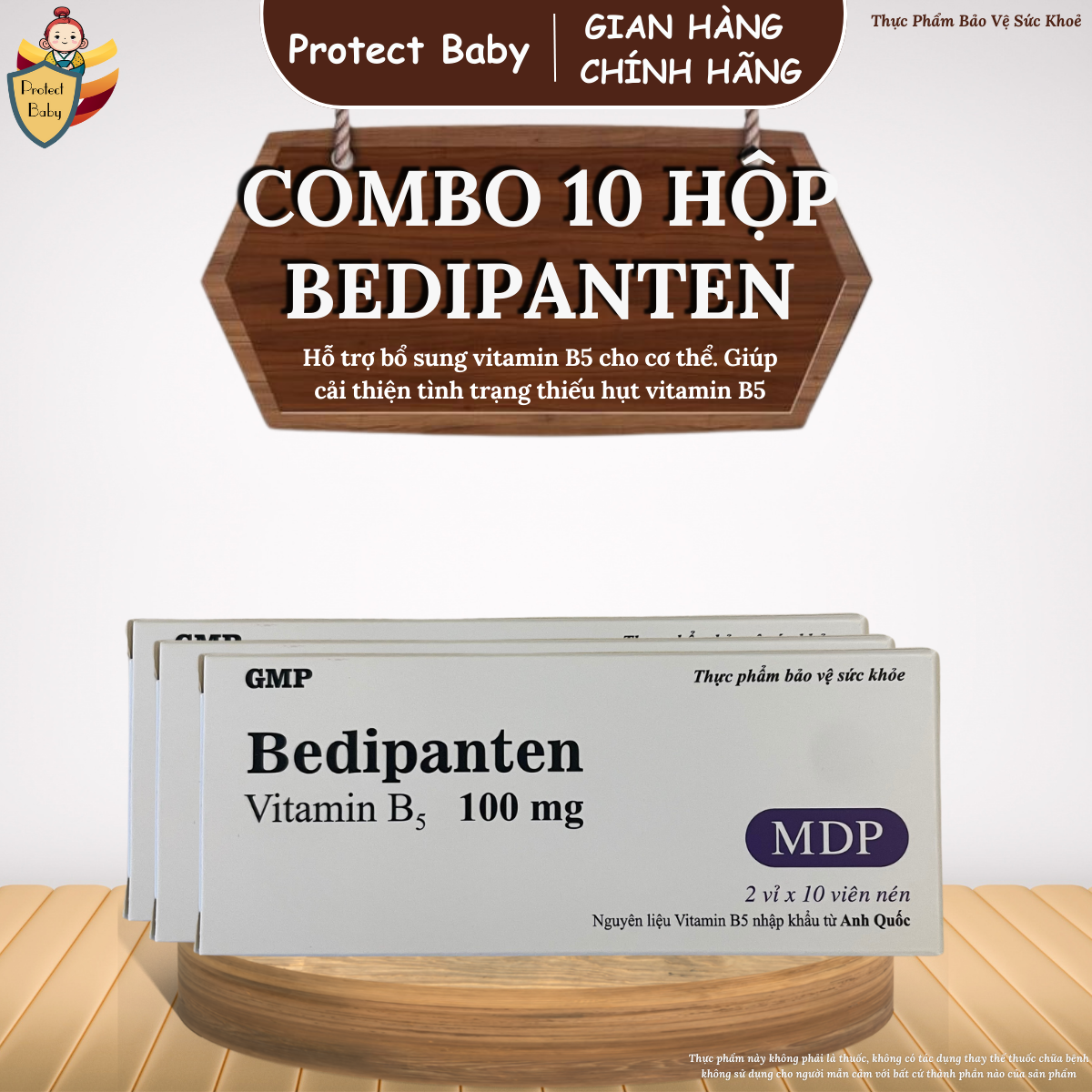 COMBO 10 Hộp vitamin B5 Bedipanten
