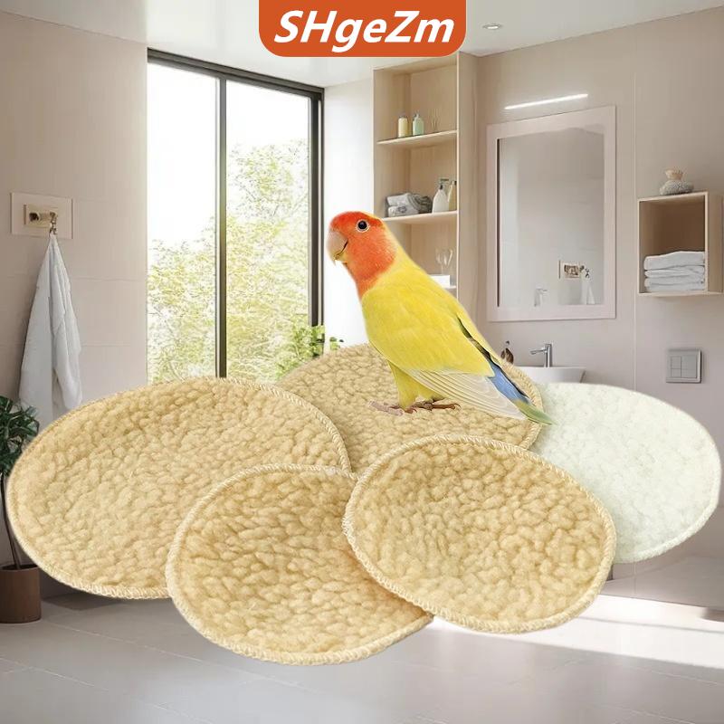 [COD] SHgeZm Mùa thu mùa đông cừu len ấm chim tổ bông Pad động vật nhỏ chim tròn ngủ giường ngủ công cụ ngủ Vẹt lồng phụ kiện