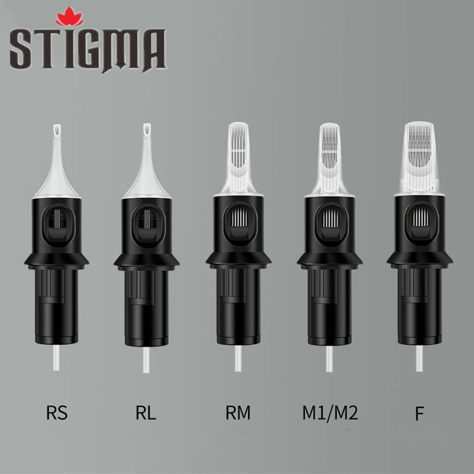 Stigma 20 cái kim hộp mực xăm cửa hàng #10 = 0.30mm rl/rs/m1/rm mềm phục hồi màng trang điểm thiết bị xăm
