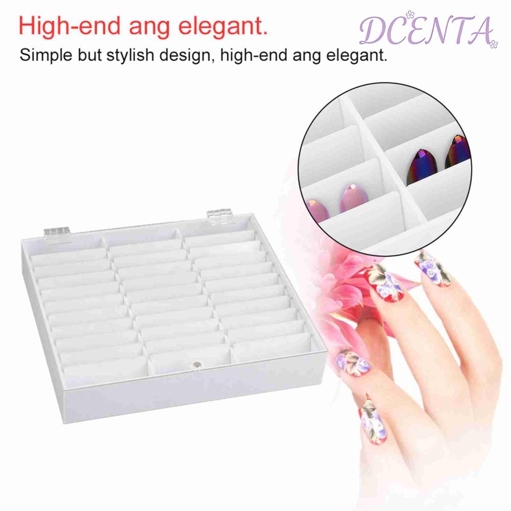 DCENTA กล่องเก็บเล็บ Xixian พร้อมกริดหลายช่องสำหรับ Rhinestones ลูกปัดอัญมณี - สีขาว (สีดำ) ราคา 1,116 บาท*ส่งฟรี