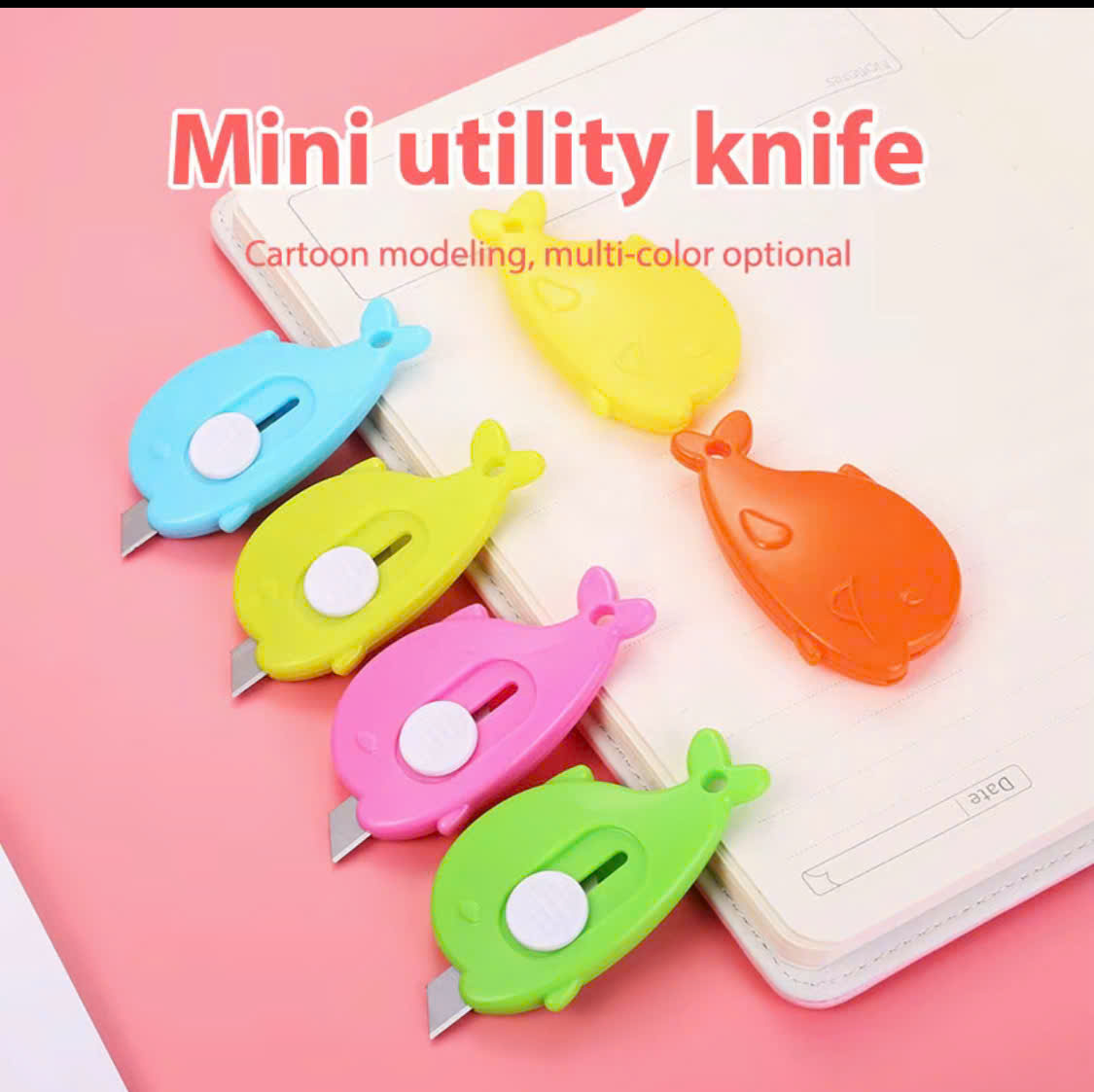 dao rọc giấy-Dao Mini Cắt Giấy Hình Cá Voi - Dụng Cụ Mở Hộp, Cắt Băng Keo Tiện Dụng